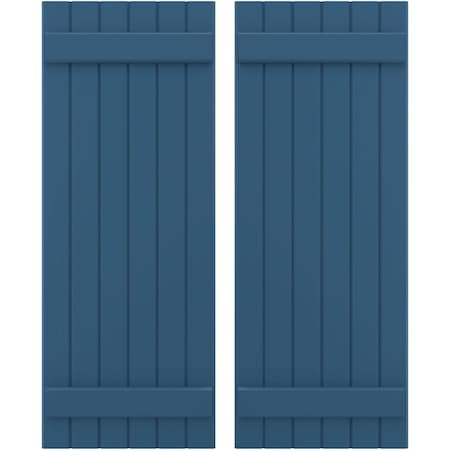 Americraft 6-Board (2 Batten) Exterior Real Wood Joined Board-n-Batten Shutters, ARW101BB621X84HBH